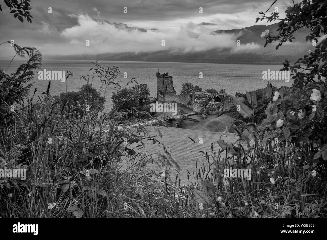 Urquhart Castle Loch Ness in den Highlands von Schottland. Stockfoto
