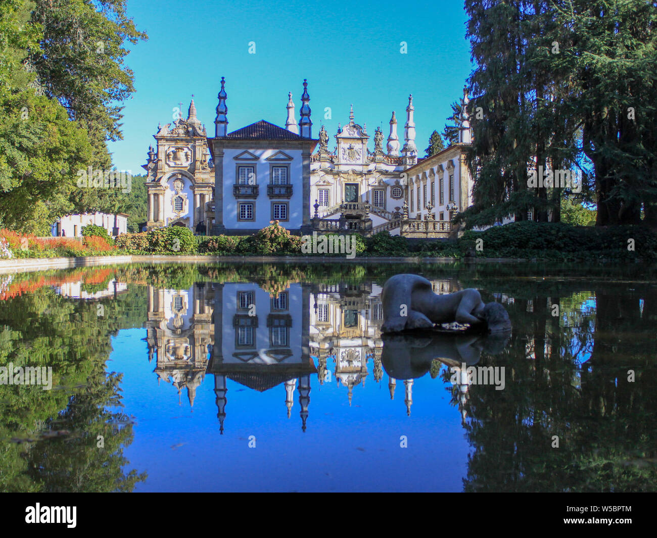 Reflexion der Solar de Mateus, in Vila Real Stockfoto