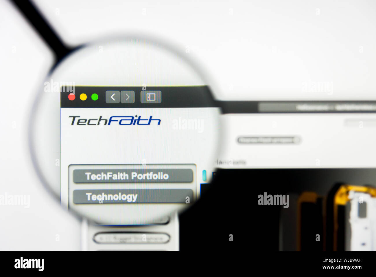 Richmond, Virginia, USA - 27. Juli 2019: Illustrative Editorial von China TechFaith Wireless Communication Technology Limited Website Homepage. China Te Stockfoto