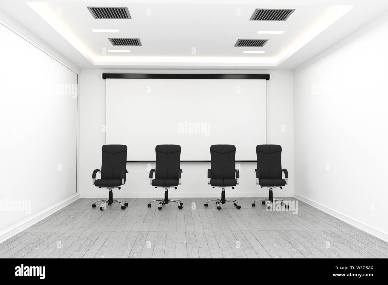 Konferenzraum Innenraum - schöne Büro Zimmer - leeren Büro Raumkonzept. 3D-Rendering Stockfoto
