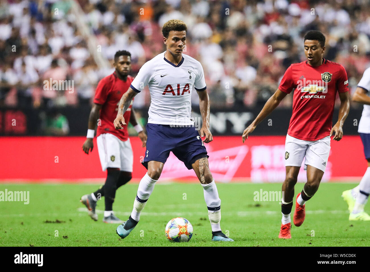 Manchester United konkurriert gegen Tottenham Hotspur im Shanghai Hongkou Stadium in internationalen Meisterschaften, Cup, Shanghai, China, 25. Juli 2019. Das Spiel endet mit Sieg von Manchester United 2-1. Stockfoto