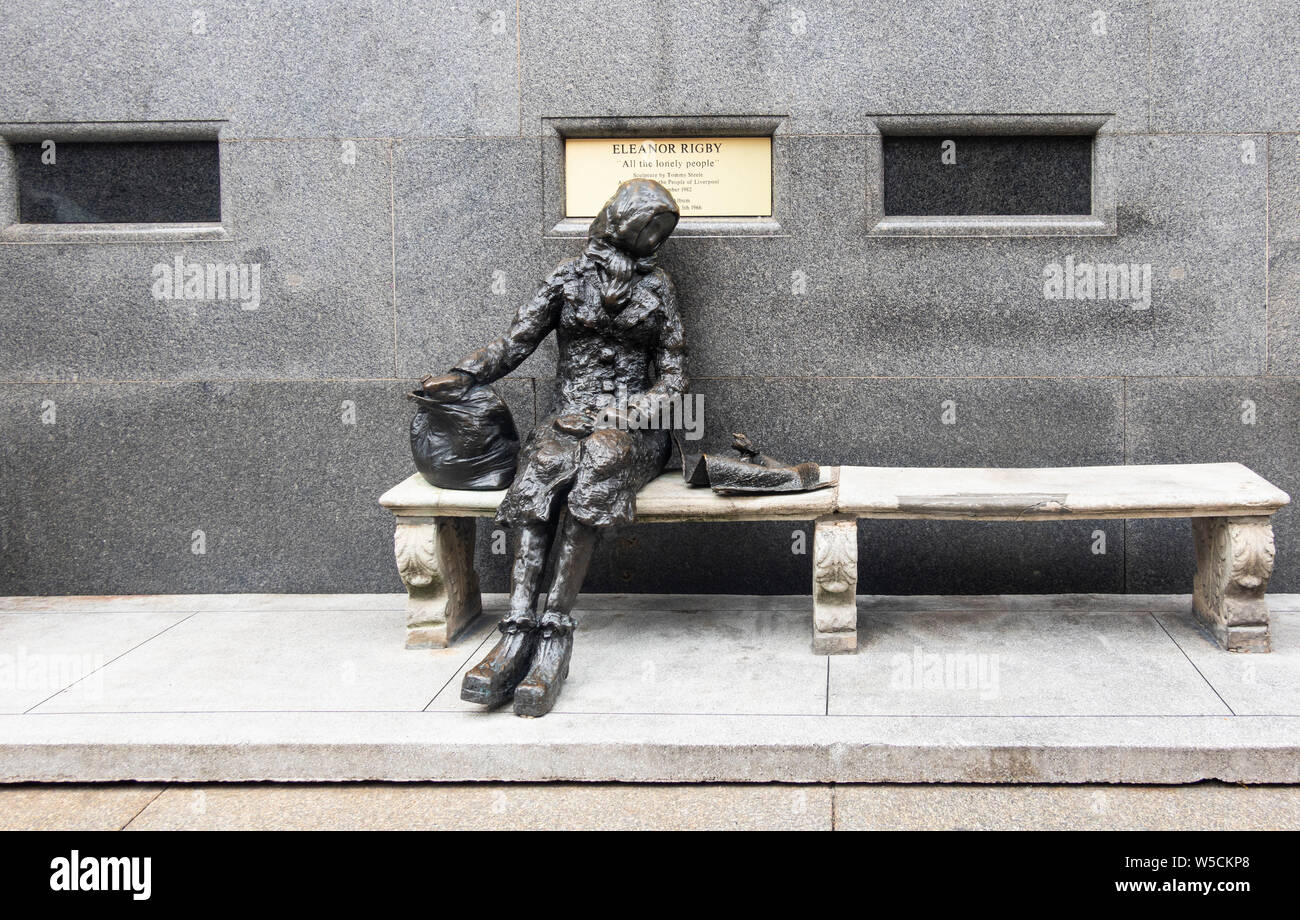 Eleanor Rigby Statue an der Stanley Street in Liverpool Stockfoto