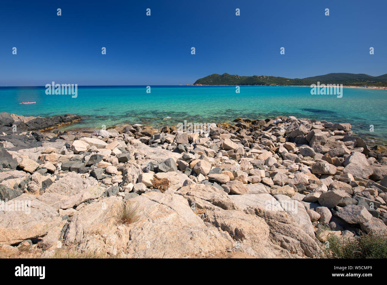 Cala Sinzias Beach in der Nähe von Costa Rei auf der Insel Sardinien, Sardinien, Italien, Europa. Stockfoto