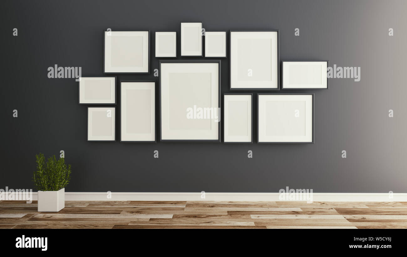 Mock up Poster im dunklen Hintergrund. 3D-Rendering Stockfoto