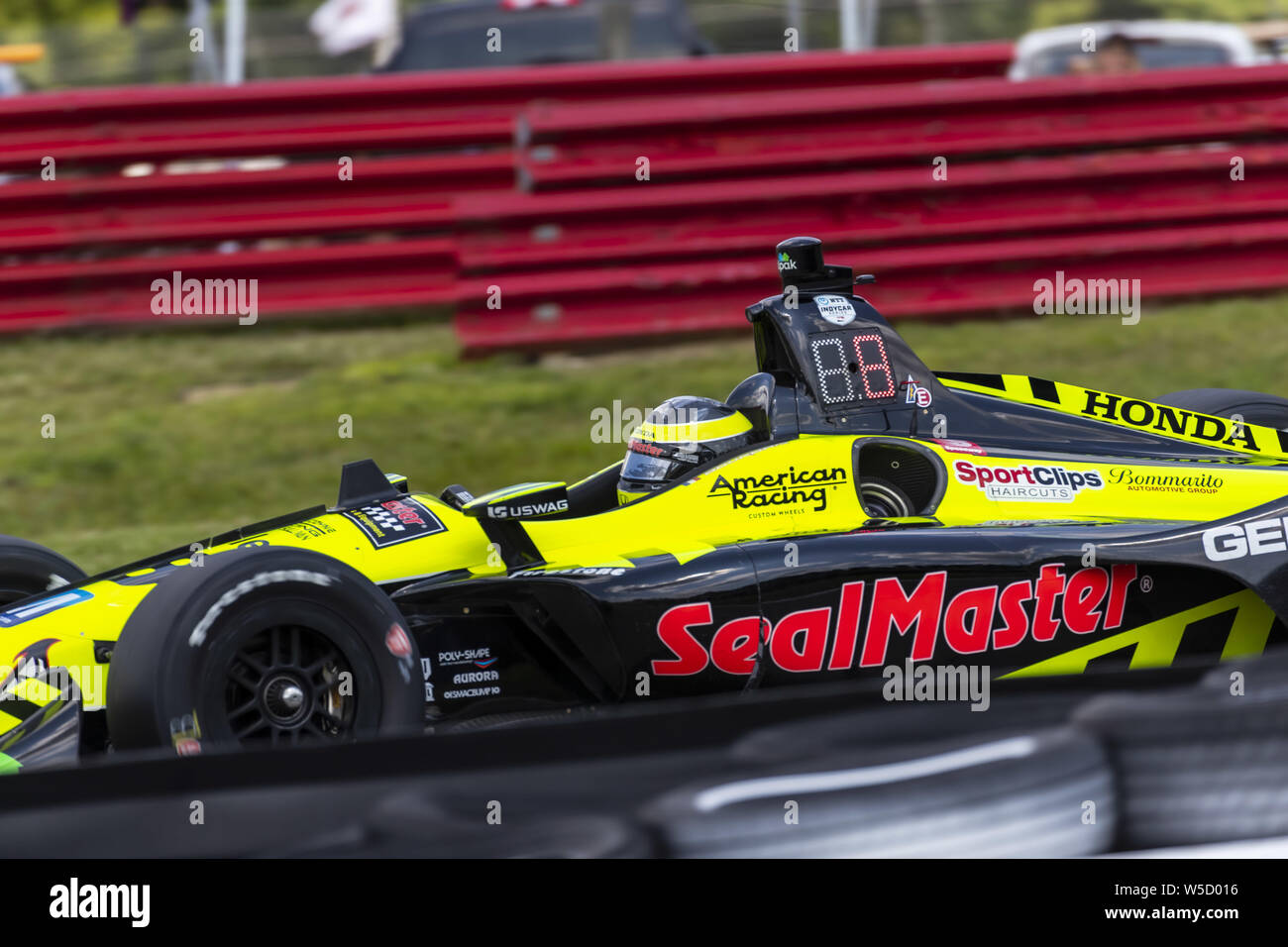 Juli 26, 2019, Lexington, Ohio, USA: Sebastien Bourdais (18) von Frankreich Praktiken für die Honda Indy 200 im Mid Ohio in Mid-Ohio Sports Car Course in Lexington, Ohio. (Bild: © Walter G Arce Sr Schleifstein Medi/ASP) Stockfoto