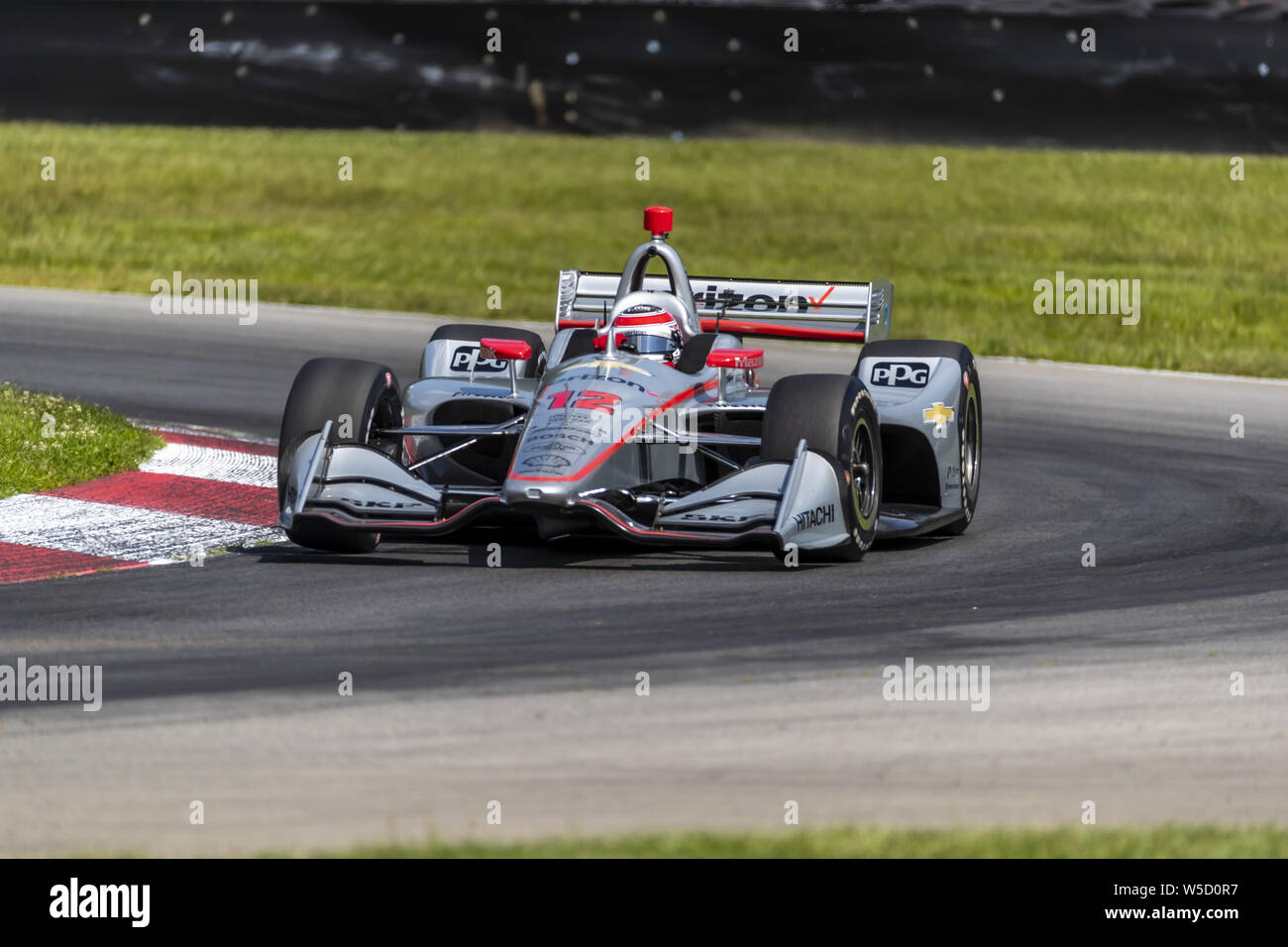 Juli 26, 2019, Lexington, Ohio, USA: Wird die Stromversorgung (12) von Australien Praktiken für die Honda Indy 200 im Mid Ohio in Mid-Ohio Sports Car Course in Lexington, Ohio. (Bild: © Walter G Arce Sr Schleifstein Medi/ASP) Stockfoto