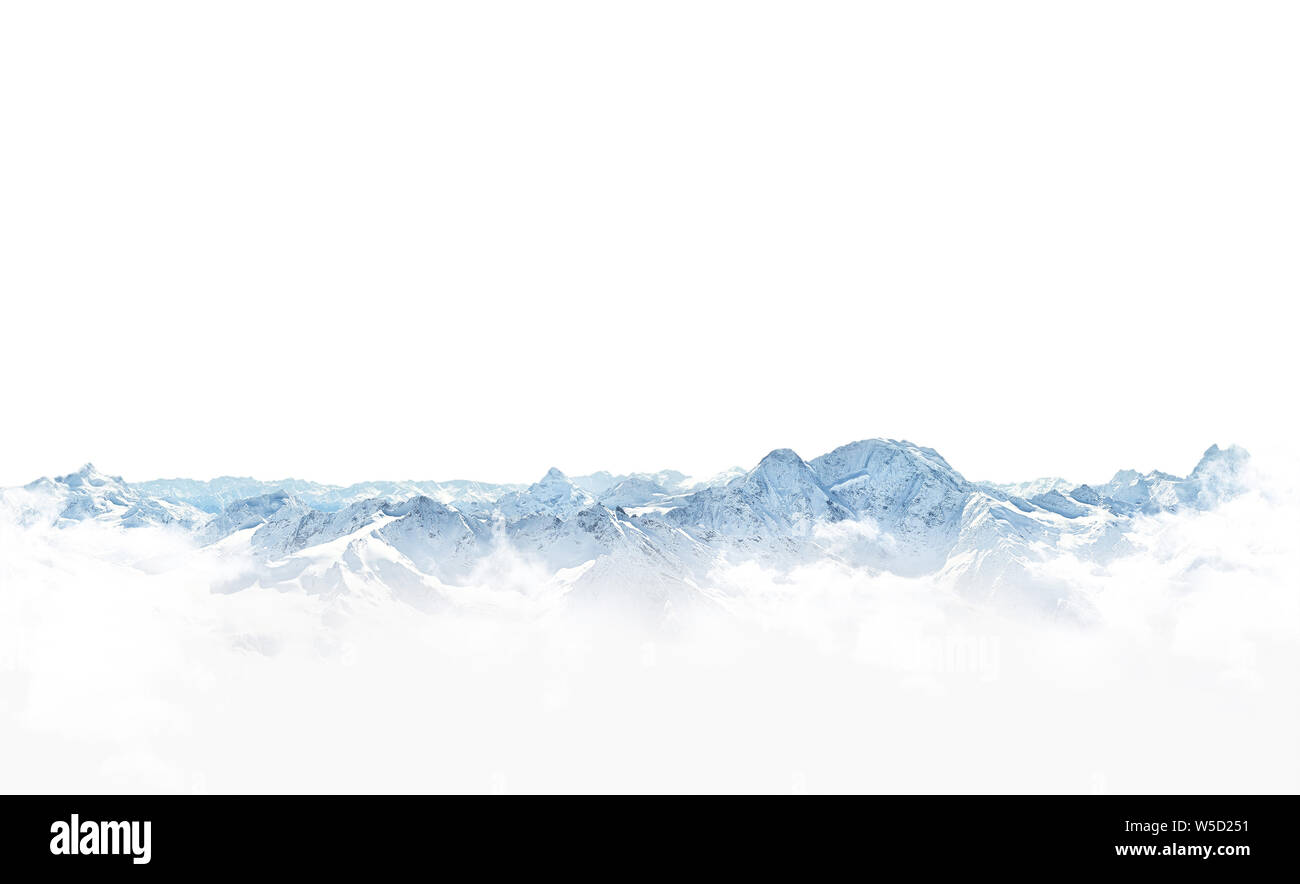 Panorama der Winter Berge mit Schnee. Kopieren Sie Raum Hintergrund für Ihr Design Stockfoto