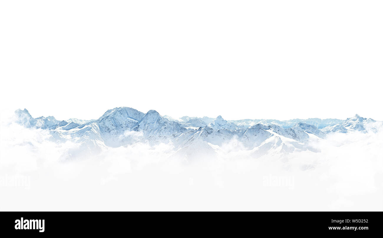 Panorama der Winter Berge mit Schnee. Kopieren Sie Raum Hintergrund für Ihr Design Stockfoto