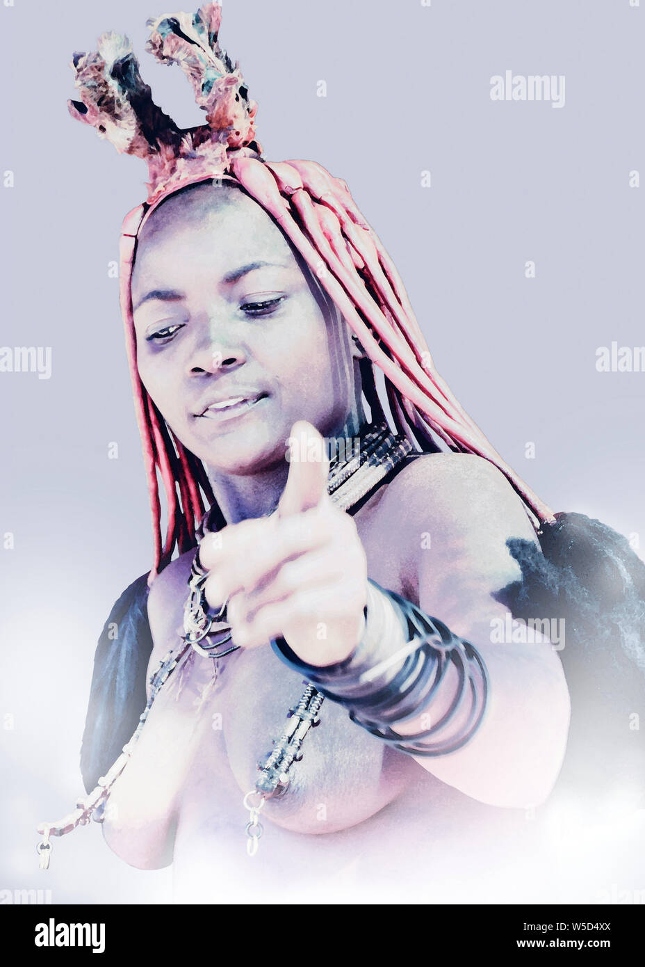 Norden Namibias Himba Dorf Stockfoto