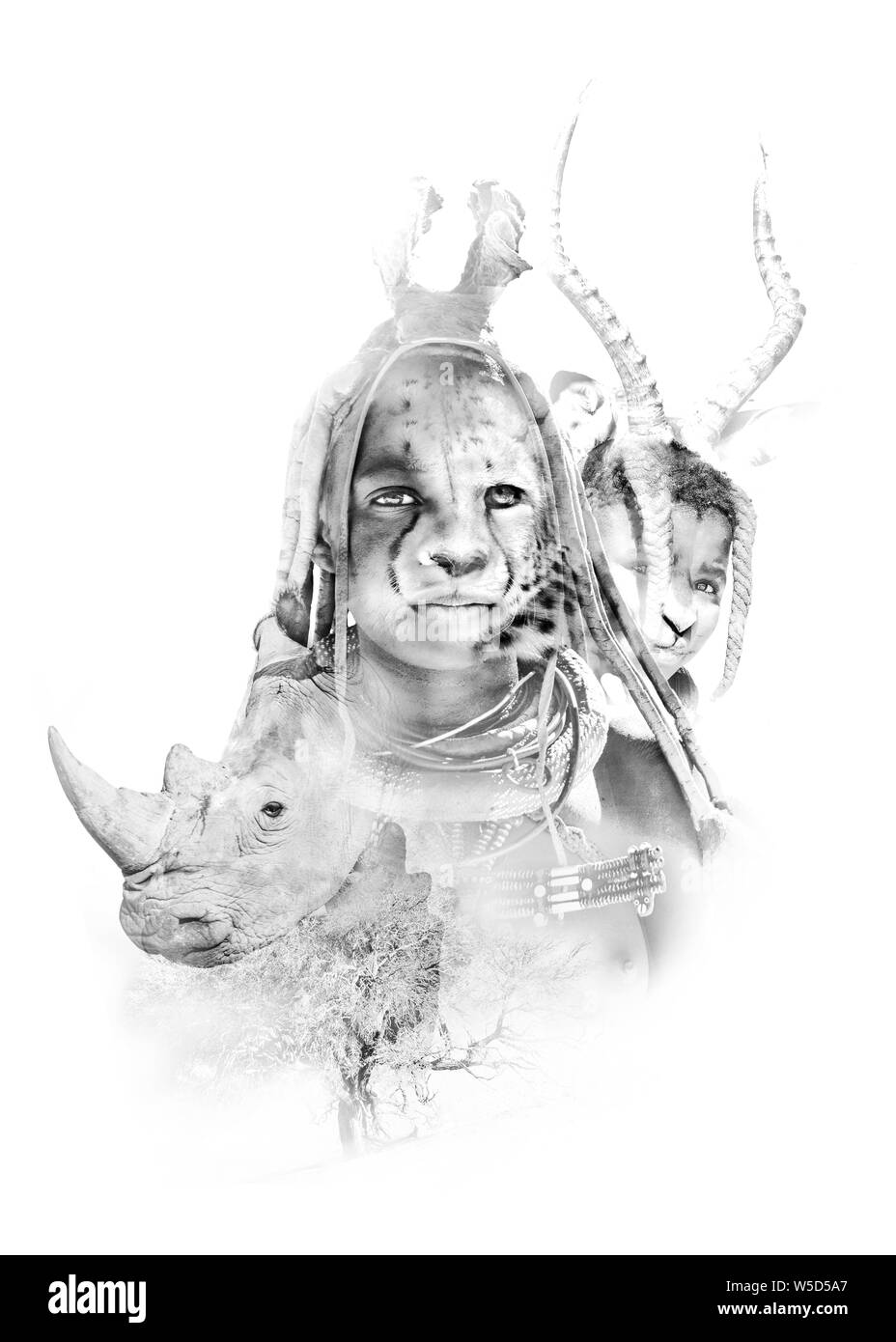 Norden Namibias Himba Dorf Stockfoto