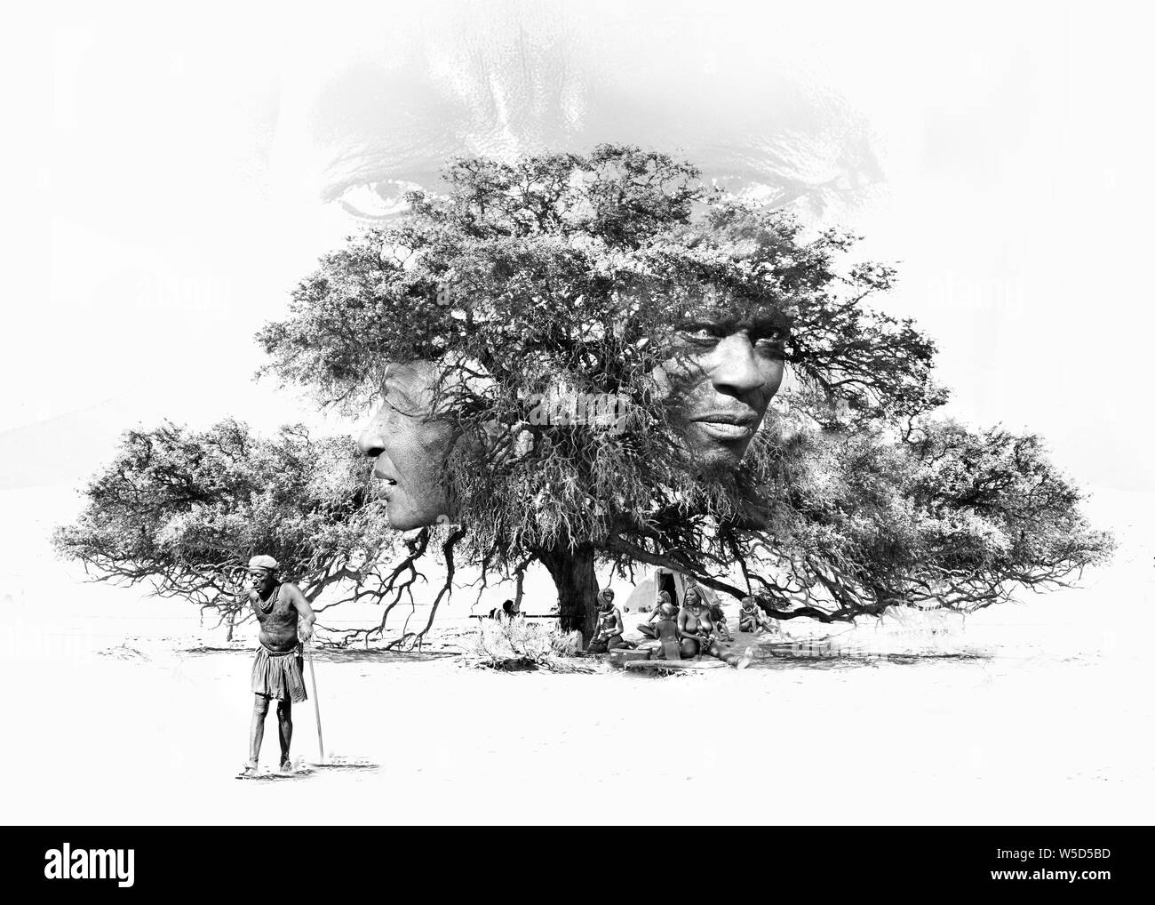 Norden Namibias Himba Dorf Stockfoto