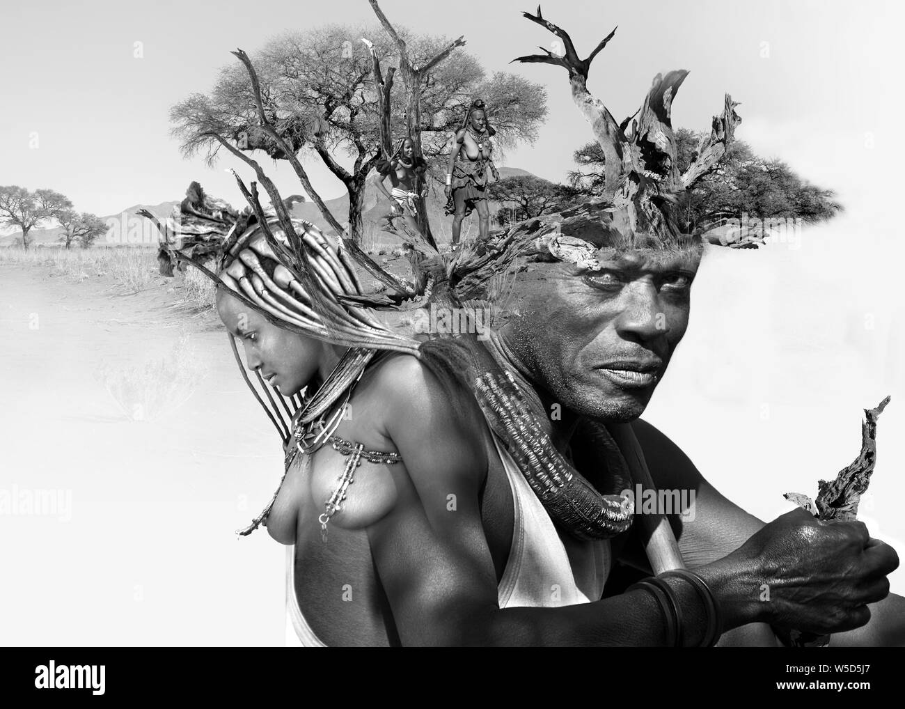 Norden Namibias Himba Dorf Stockfoto