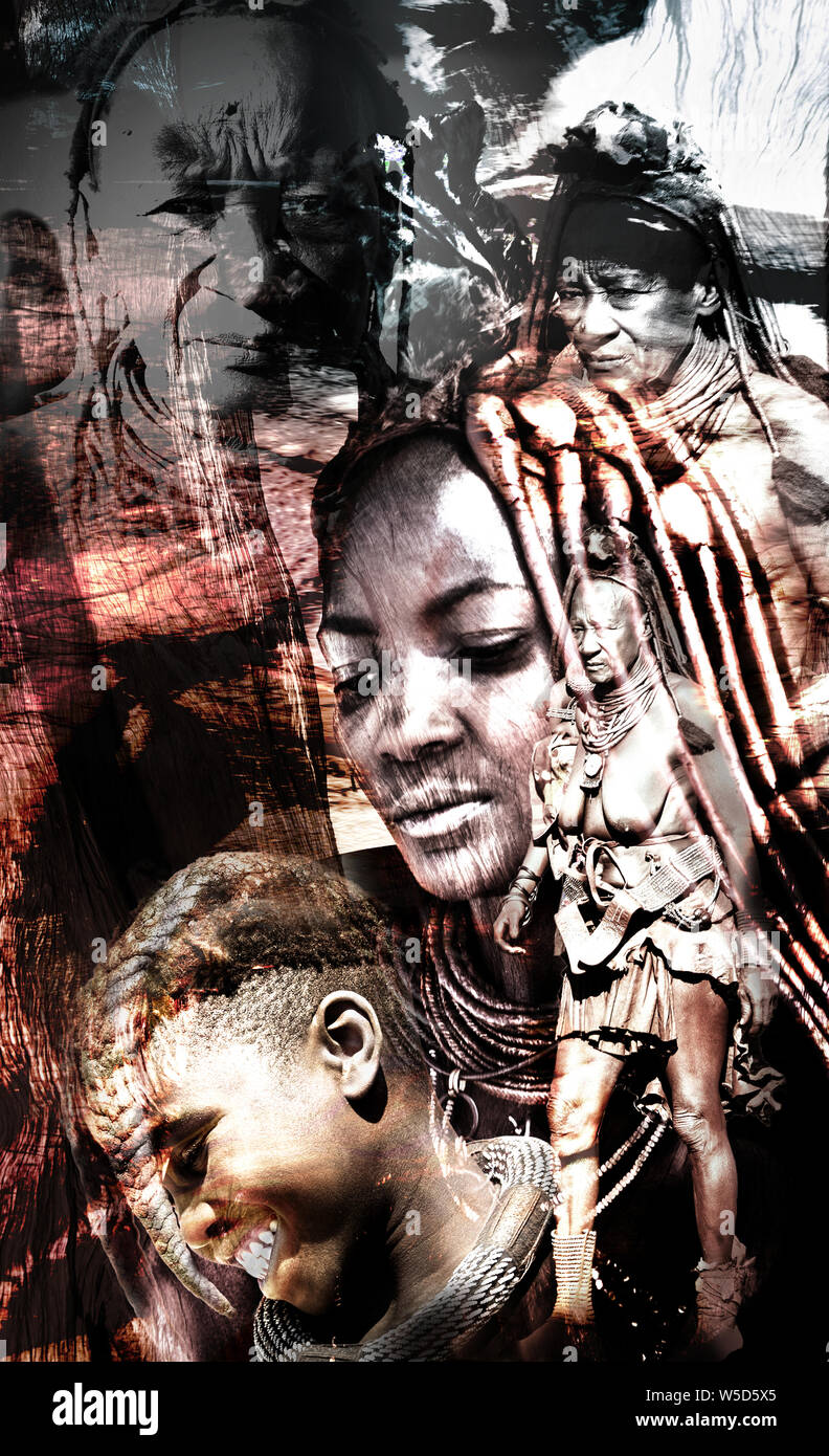 Norden Namibias Himba Dorf Stockfoto