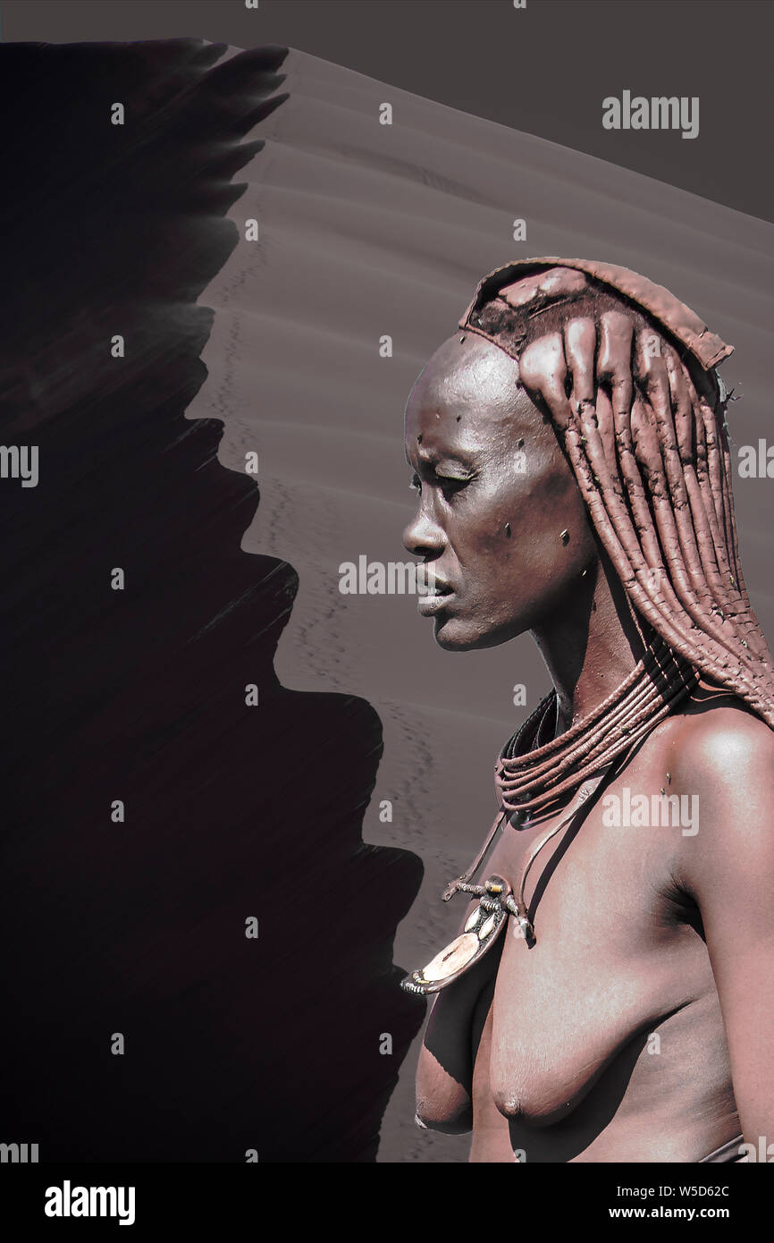 Norden Namibias Himba Dorf Stockfoto
