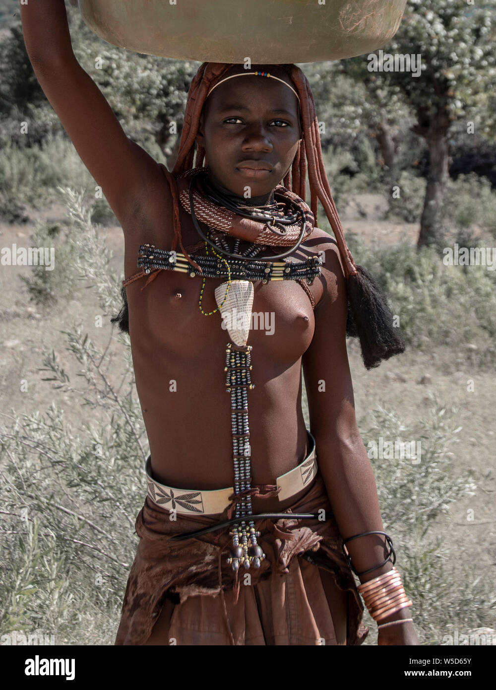 Norden Namibias Himba Dorf Stockfoto
