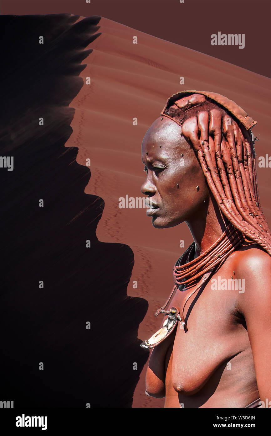 Norden Namibias Himba Dorf Stockfoto
