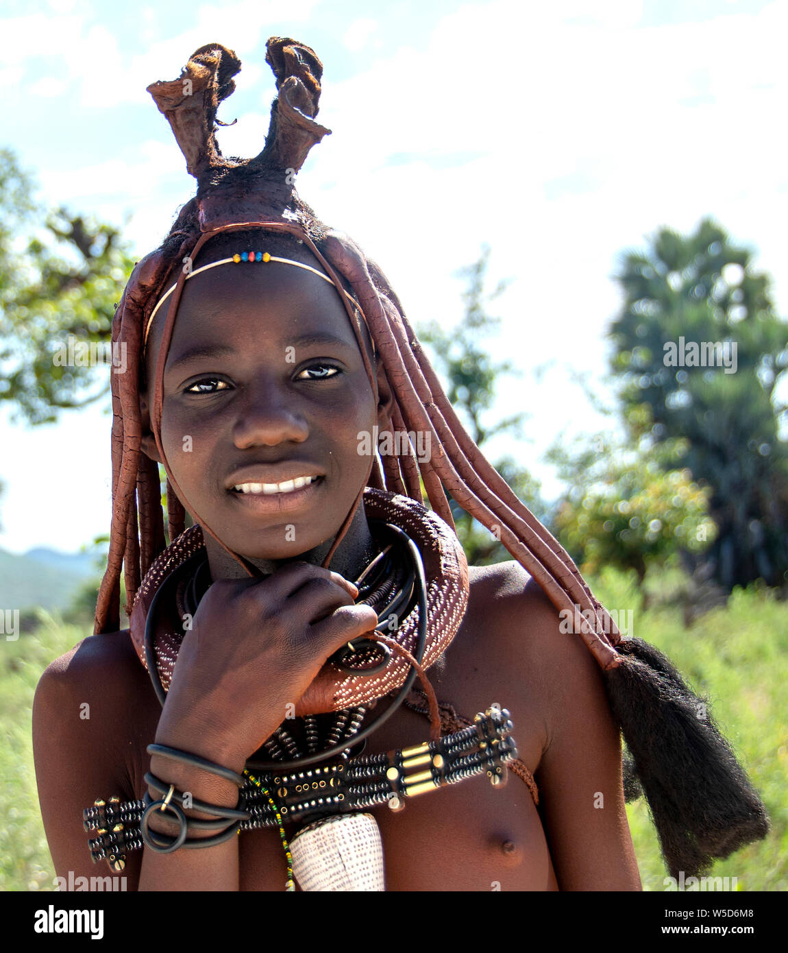 Norden Namibias Himba Dorf Stockfoto