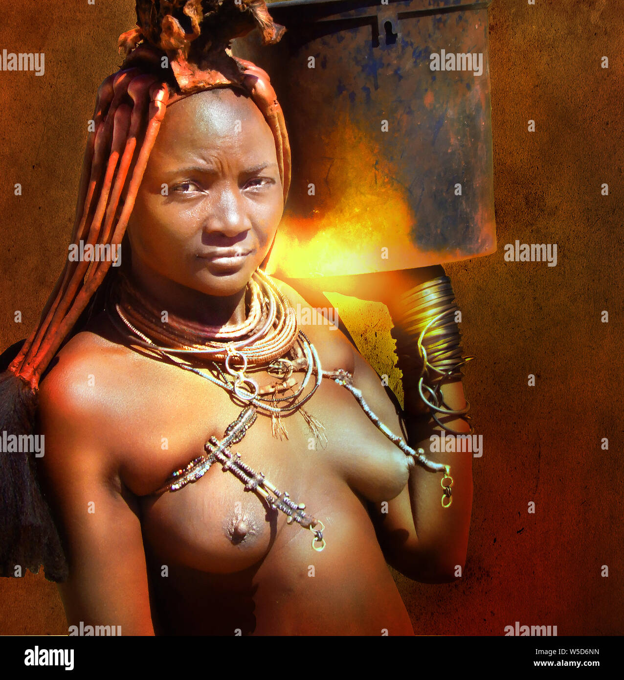 Norden Namibias Himba Dorf Stockfoto