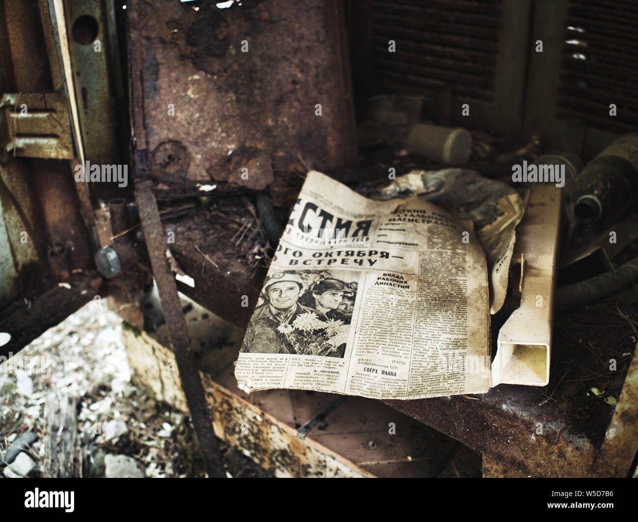 Alte Zeitung aus Tschernobyl Stockfoto