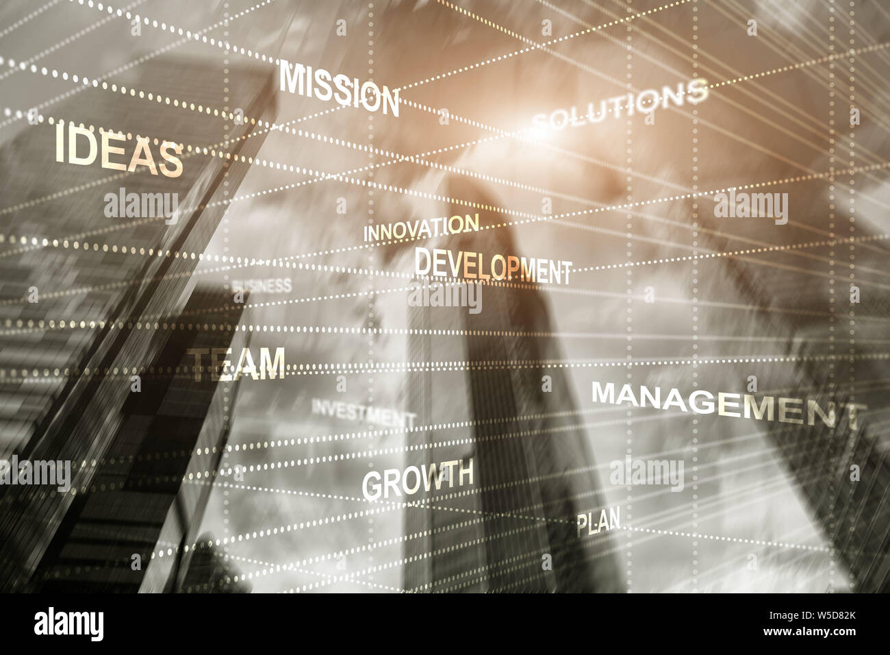 Abstrakte Geschäft Hintergrund Double Exposure mixed Media Stockfoto