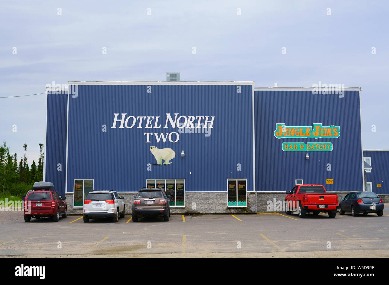 Hotel North Zwei mit Restaurant in der glücklichen Senke - Gans-Bucht, Provinz Neufundland und Labrador, Kanada. Stockfoto