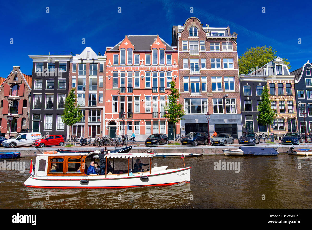 Bootstour und Canal Cruise in Amsterdam, Holland, Niederlande Stockfoto