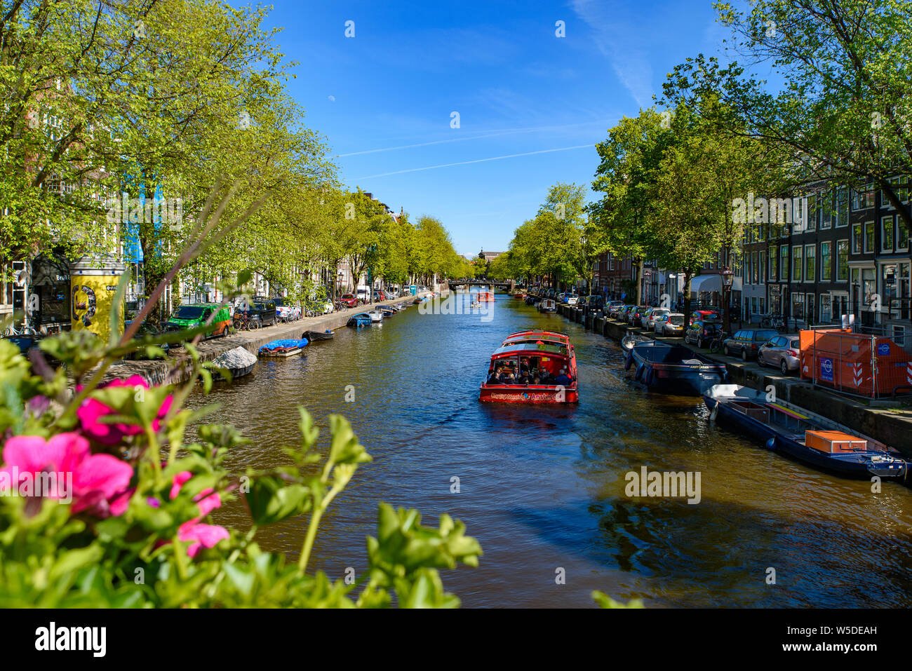 Bootstour und Canal Cruise in Amsterdam, Holland, Niederlande Stockfoto