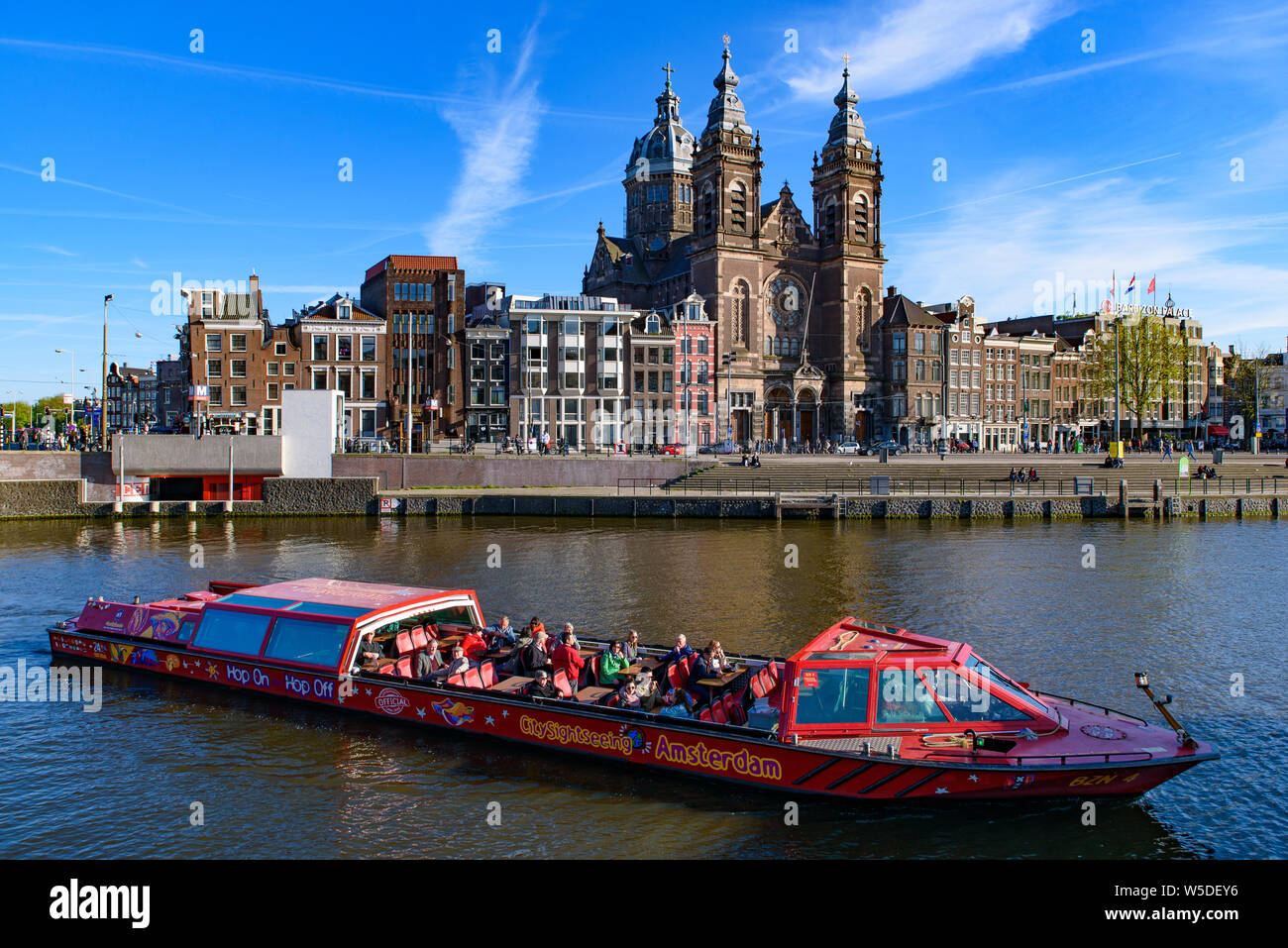 Bootstour und Canal Cruise in Amsterdam, Holland, Niederlande Stockfoto