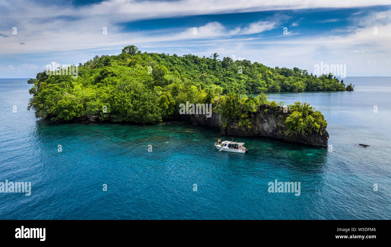 Luftaufnahme von Inseln der Kimbe Bay, New Britain, Papua Neuguinea Stockfoto