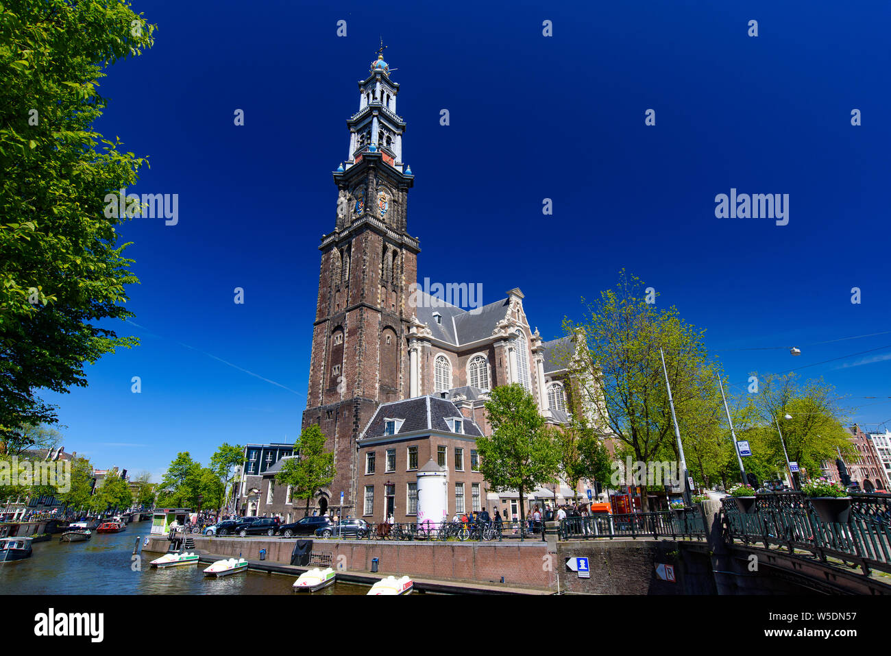 Westerkerk, eine Kirche im Zentrum von Amsterdam, Niederlande Stockfoto