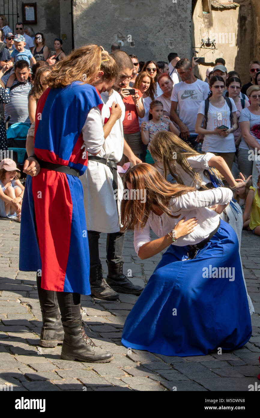 Festival Tanz im Museum Quadrat, Alte Sighisoara, Rumänien Stockfoto