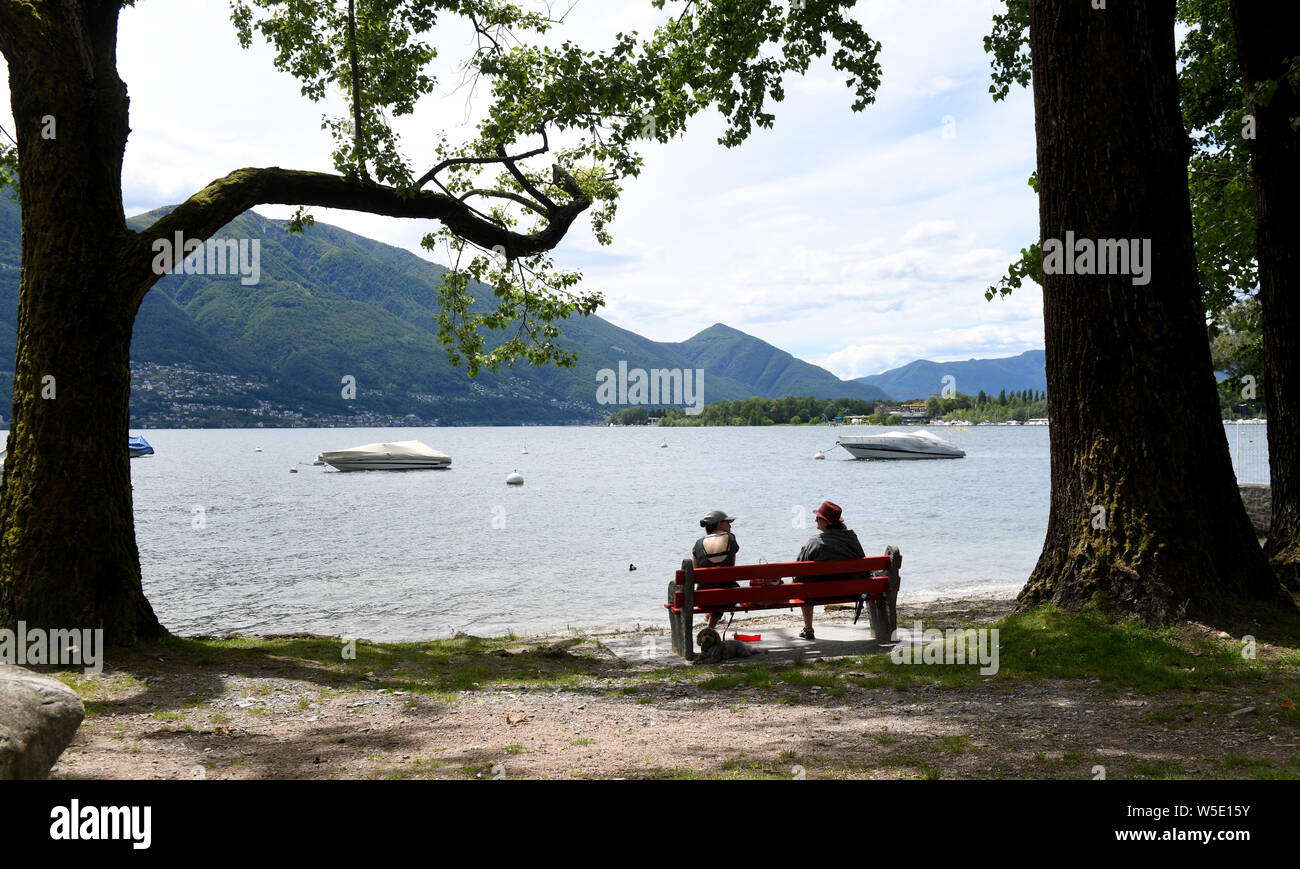 Lago Maggiore bei Locarno in der italienischen Schweiz. Verbano Stockfoto