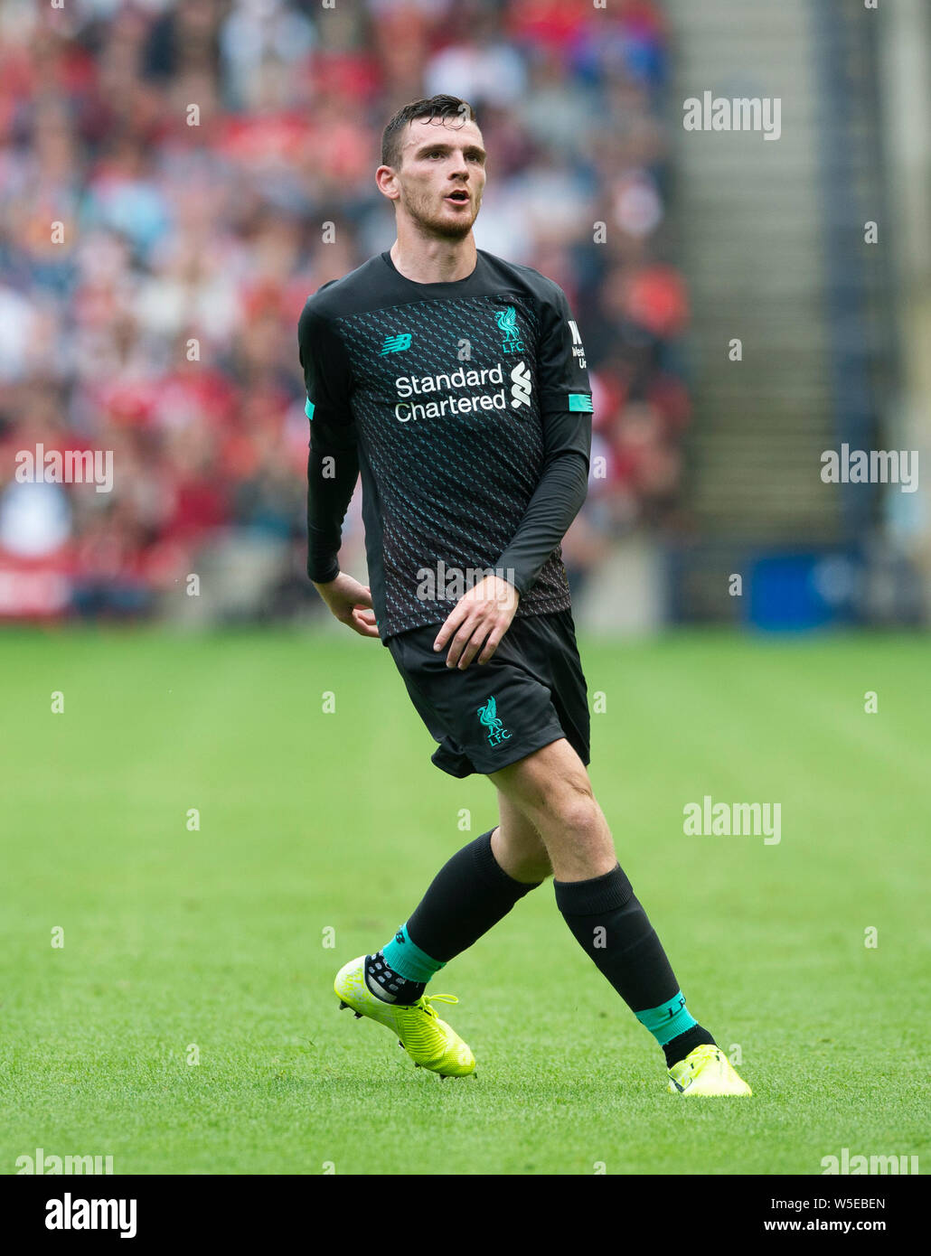 Edinburgh, Großbritannien. 28. Juli 2019. EDINBURGH, Schottland - Juli 28: Liverpool Schottischen internationalistischen Defender, Andy Robertson, während der Vor Saisonbeginn Freundschaftsspiel zwischen dem FC Liverpool und SSC Napoli bei Murrayfield am 28. Juli 2019 in Edinburgh, Schottland. (Foto von Alamy/Ian Jacobs) Credit: Ian Jacobs/Alamy leben Nachrichten Stockfoto