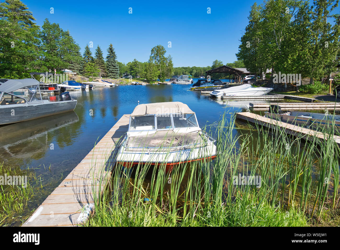 Port Severn, Six Mile Lake Provincial Park in Huntsville, Ontario Stockfoto