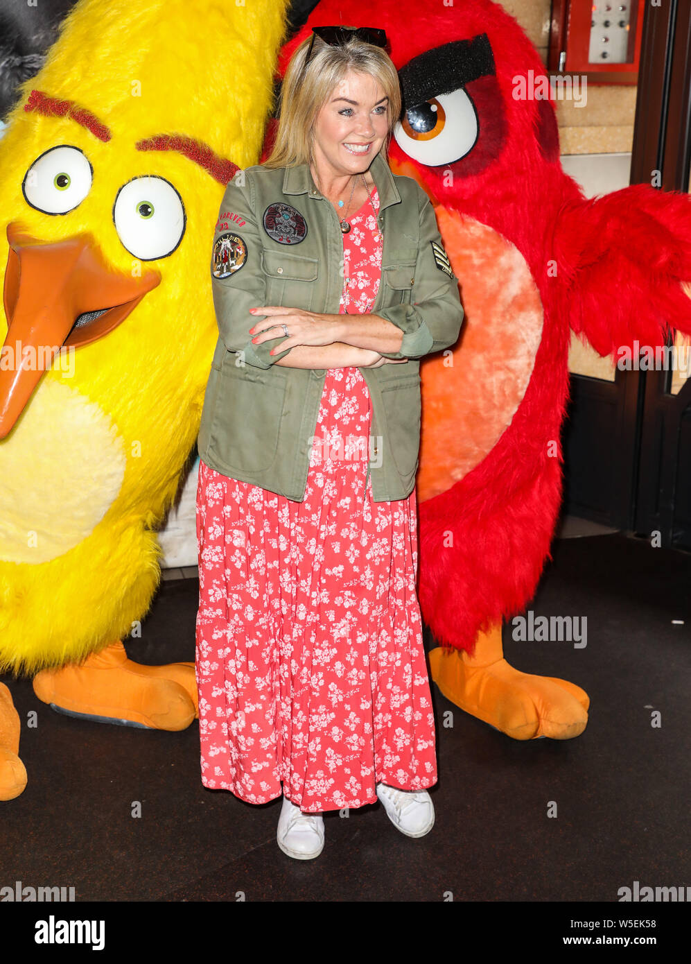 London, Großbritannien. 28. Juli 2019. Lucy Alexander besucht eine Galavorstellung von Angry Birds 2 bei VUE West End in London. Credit: SOPA Images Limited/Alamy leben Nachrichten Stockfoto