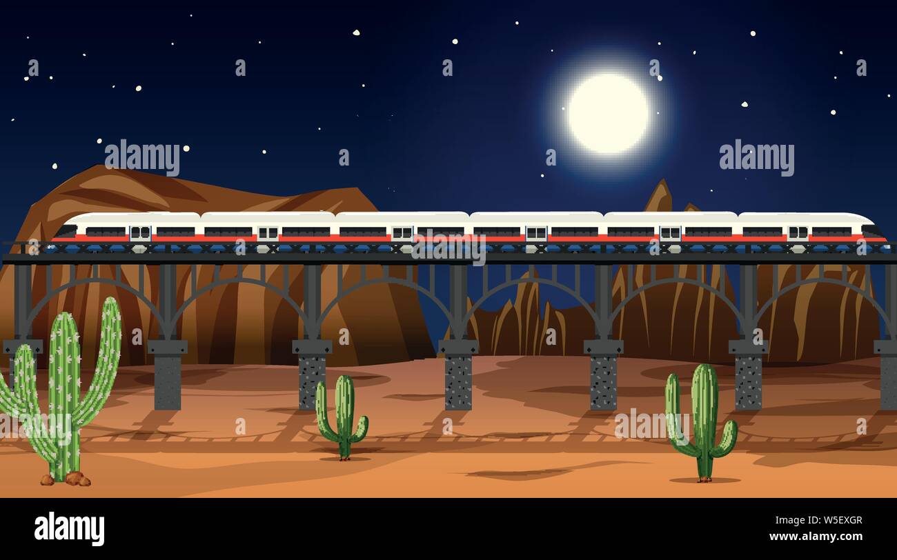 Die Westliche Wüste themed Szene in der Natur Abbildung Stock Vektor