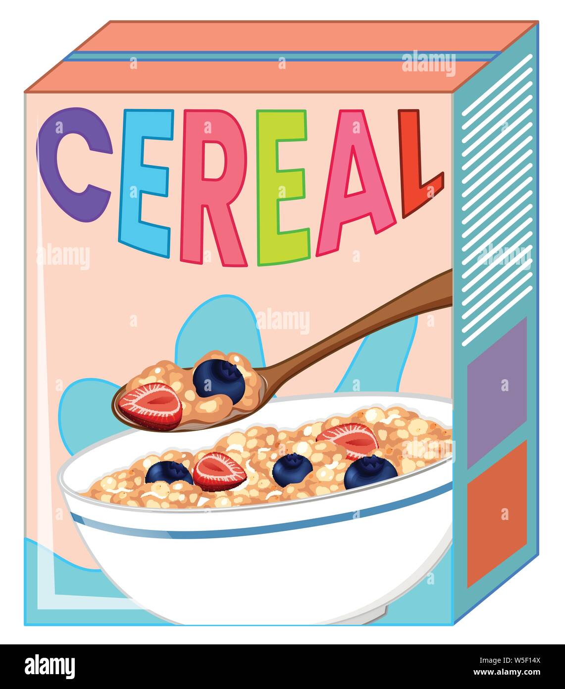 Breakfast cereal box cartoon Ausgeschnittene Stockfotos und -bilder - Alamy