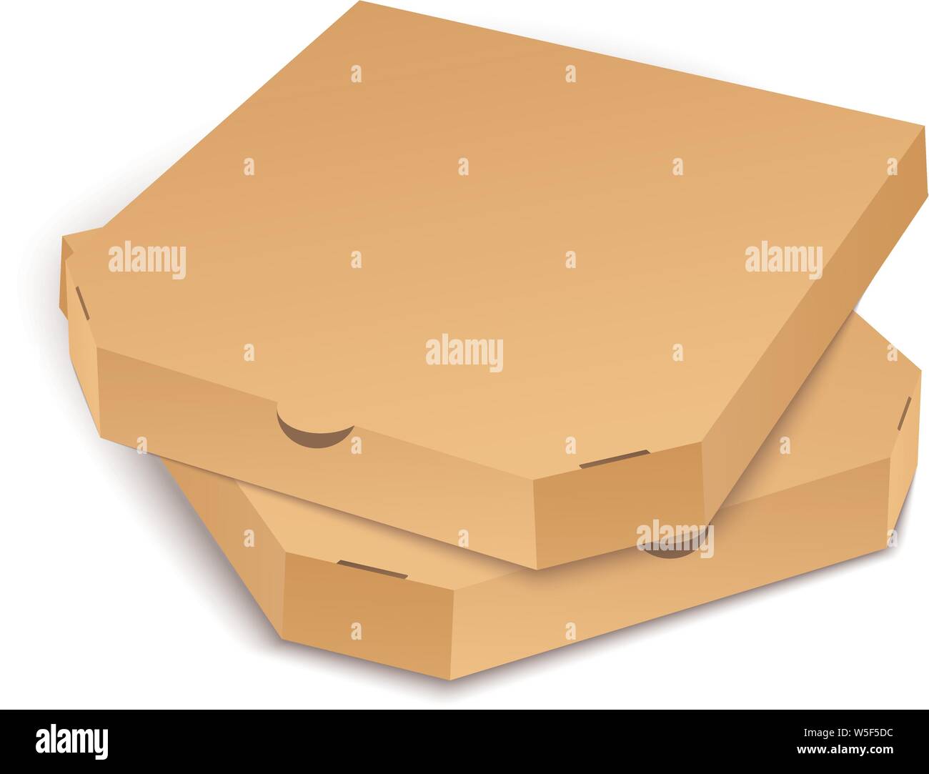 Karton pizza box Template auf weißem Hintergrund. Vector Illustration. Stock Vektor