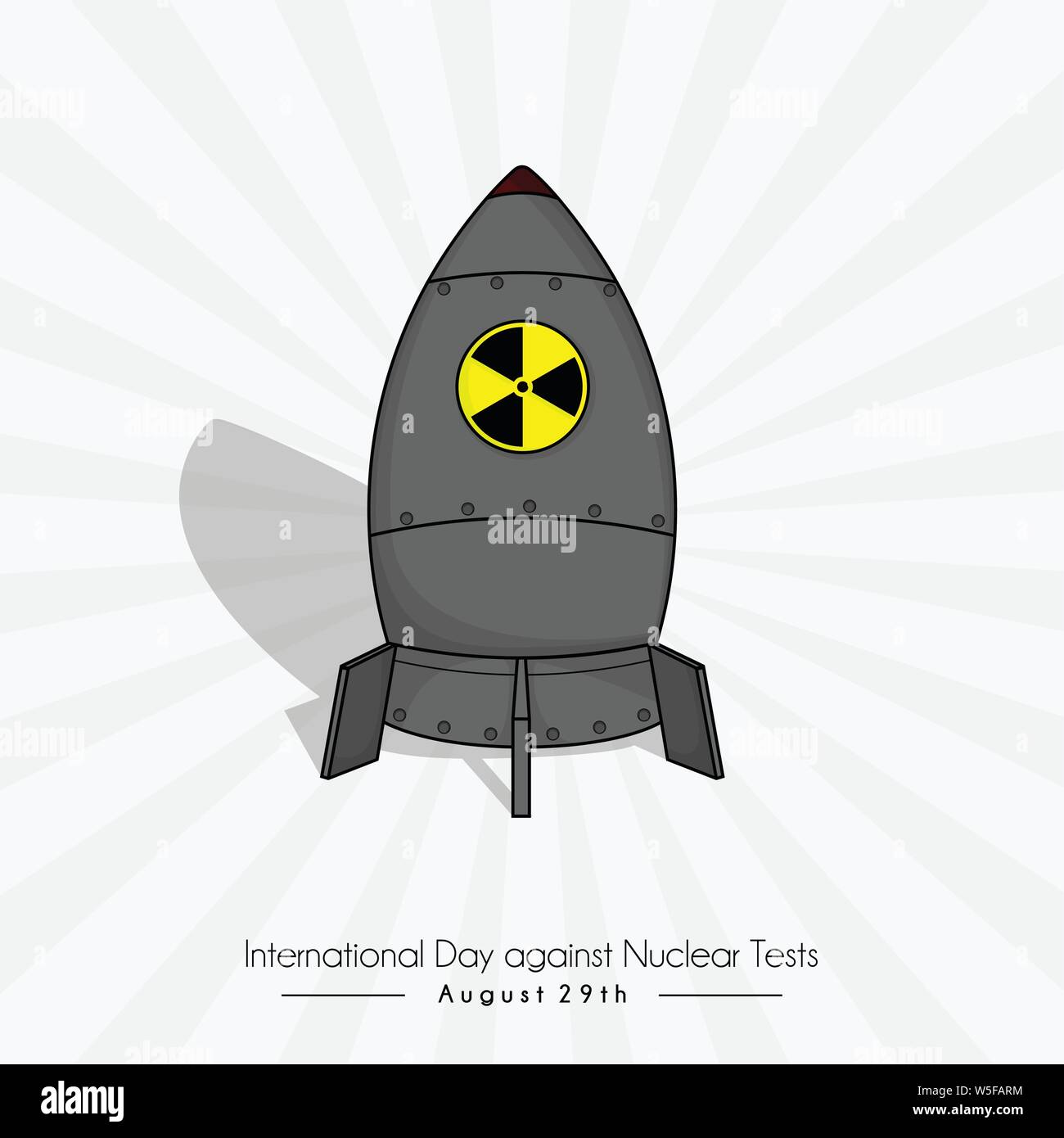 Internationaler Tag gegen den nuklearen Test mit nuklearen Cartoon Stock Vektor