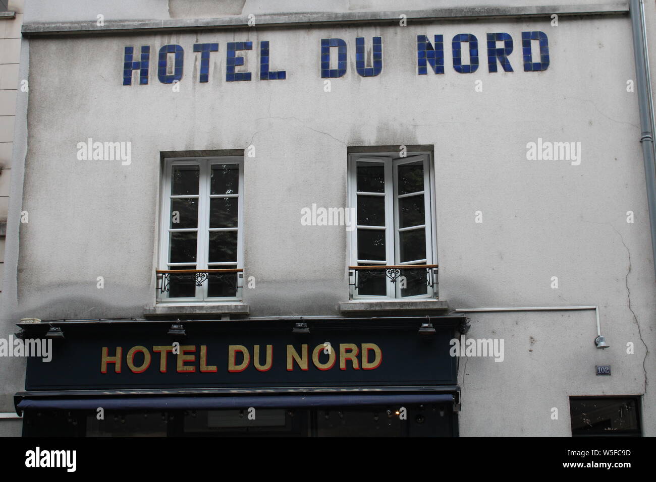 Das Hotel du Nord in der Nähe des Canal Saint-Martin, Paris Stockfoto