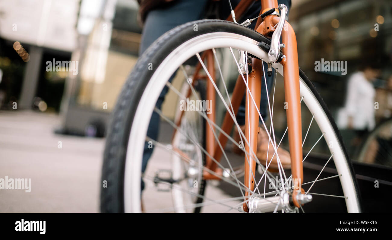 Gesundes Leben, Mobilität, Fahrrad Konzept. Beste umweltfreundliche ökologische Transportmittel Stockfoto