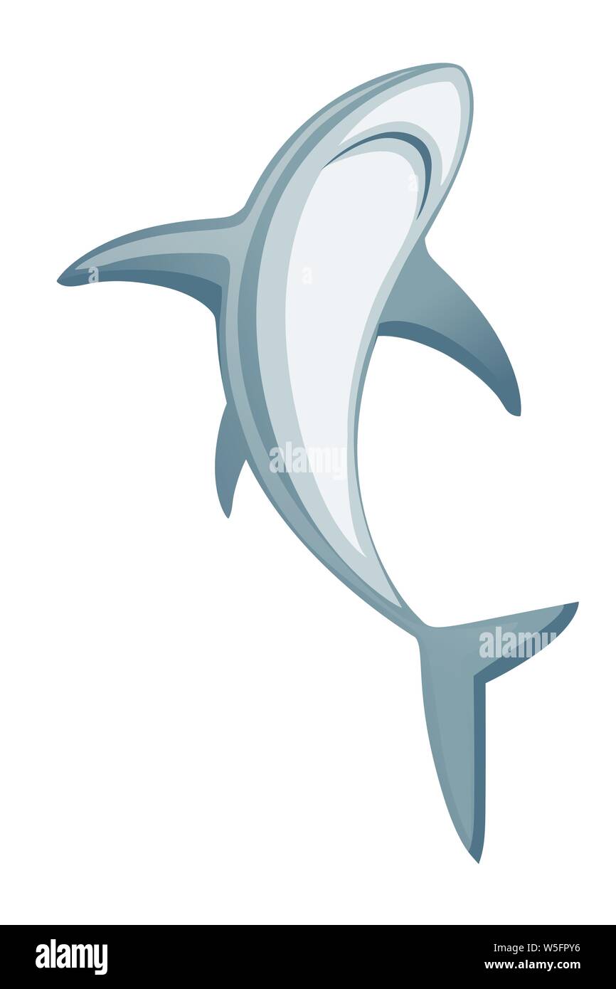 Shark Riese apex Predator cartoon Animal design Flachbild Vector Illustration auf weißem Hintergrund. Stock Vektor