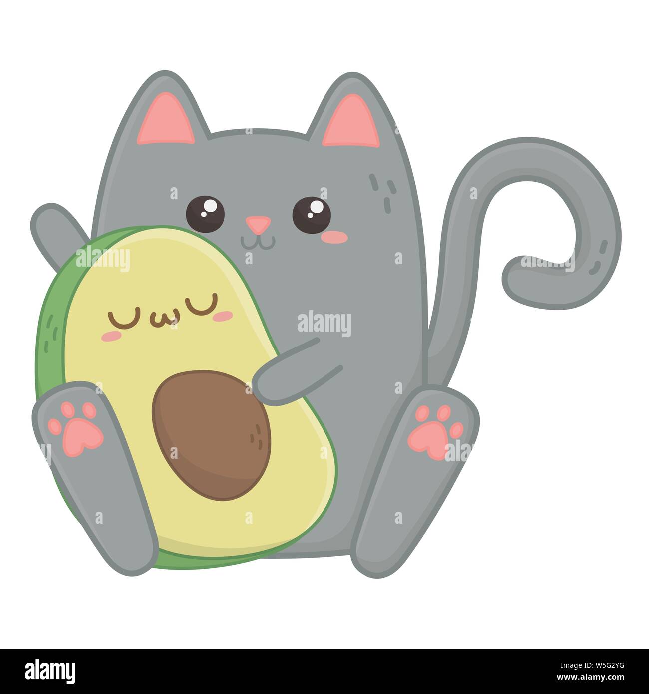 Katze cartoon Design, Kawaii Ausdruck niedlichen Charakter lustig und emoticon Thema Vector Illustration Stock Vektor