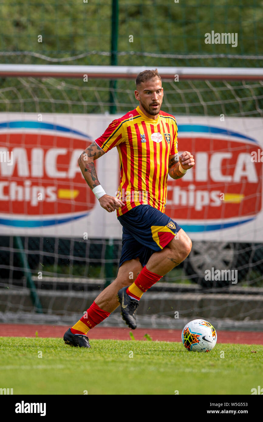 Andrea La Mantia (Lecce) während der während der Vorsaison Freundschaftsspiel zwischen Lecce 6-0 Virtus Bozen an Zaccaria Stadion am 25. Juli 2019 in St. Ulrich, Italien. Credit: Maurizio Borsari/LBA/Alamy leben Nachrichten Stockfoto