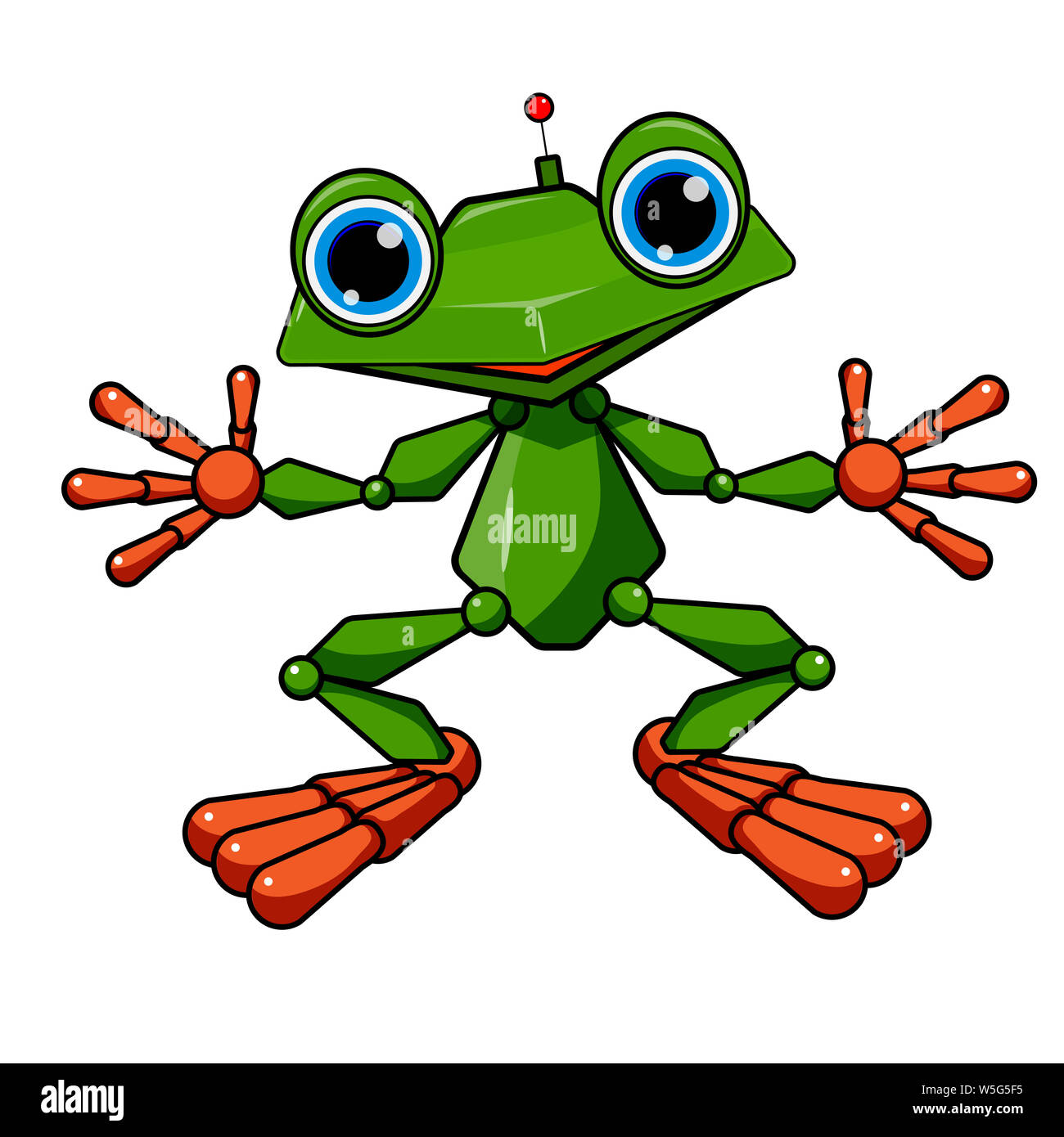 Lieferbar Abbildung: grüner Frosch Roboter auf weißem Hintergrund  Stockfotografie - Alamy