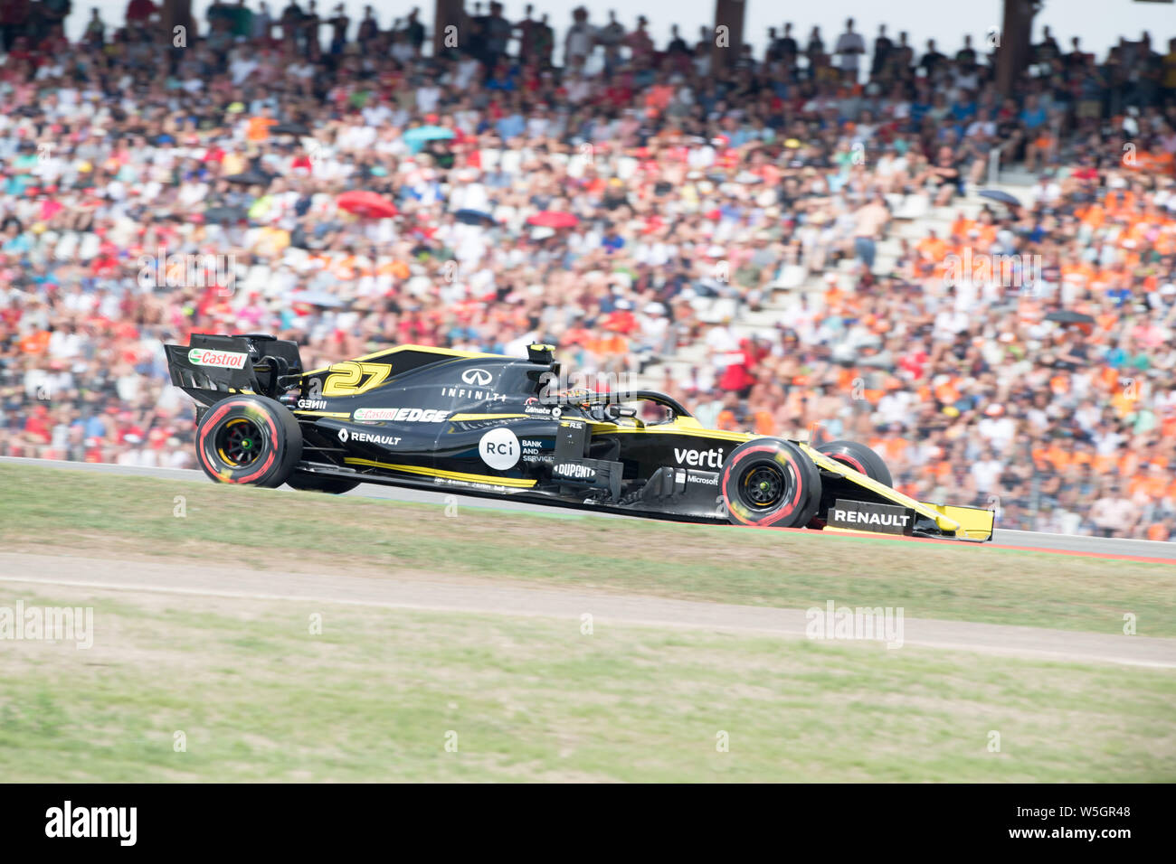 Hockenheim, Deutschland. 27. Juli, 2019. Nico HUELKENBERG (HÃ lkenberg, GER, Renault F1 Team), Aktion, Qualifizierung am 27.07.2019, Formel 1, Grand Prix von Deutschland in Hockenheim/Deutschland vom 26.07. - 28.07.2019, Saison 2019, | Verwendung der weltweiten Kredit: dpa/Alamy leben Nachrichten Stockfoto