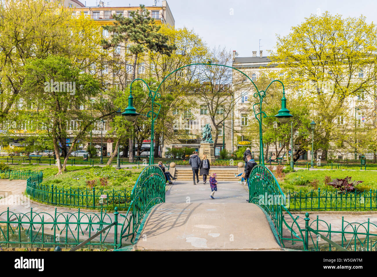 Planty Park in der mittelalterlichen Altstadt, Weltkulturerbe der UNESCO, Krakau, Polen, Europa Stockfoto