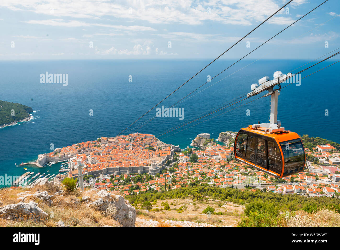 Seilbahn, Dubrovnik, Kroatien, Europa Stockfoto