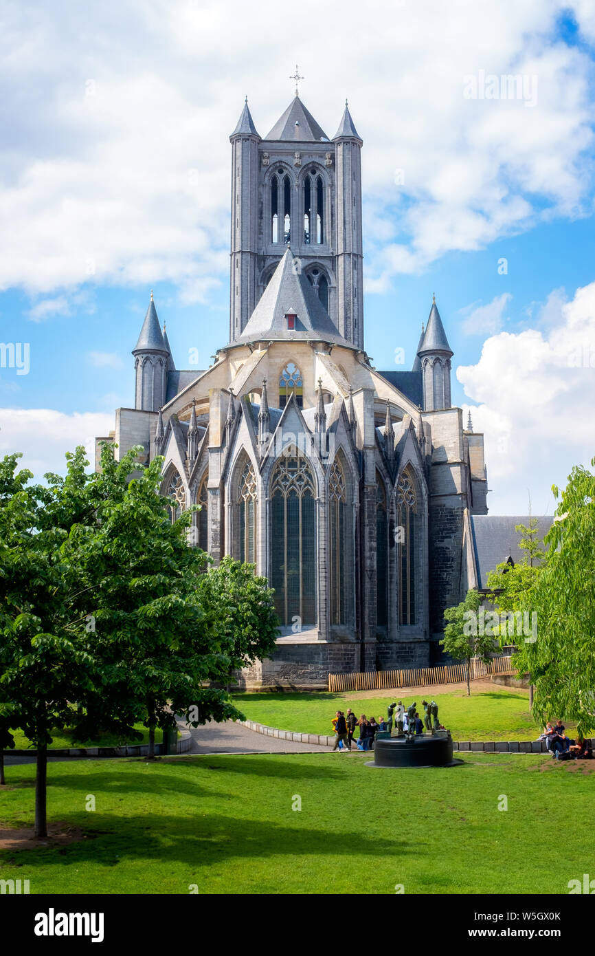 St. Bavo Kathedrale (Sint-Baafskathedraal), Gent, Flandern, Belgien, Europa Stockfoto