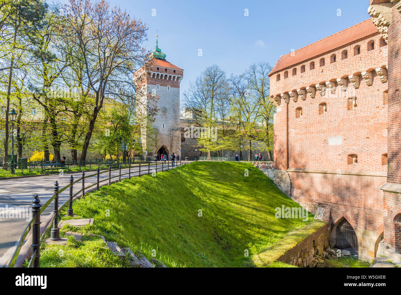 Das Barbican in der mittelalterlichen Altstadt, Weltkulturerbe der UNESCO, Krakau, Polen, Europa Stockfoto